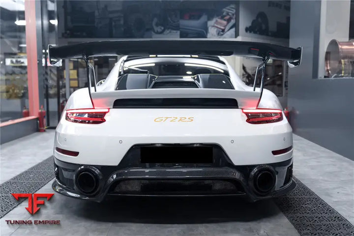 PORSCHE 911 / 991 TURBOS GT2RS STYLE PARTIAL CARBON FIBER REAR BUMPER BSD