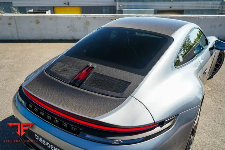 Porsche 911 992.2 carbon engine cover fitted