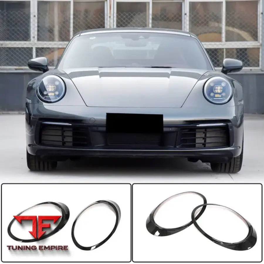 PORSCHE 911 992 CARRERA 4 GTS TURBO S CARBON FIBER HEADLIGHT EYEBROWS LAMP EYELIDS 2019 + Y