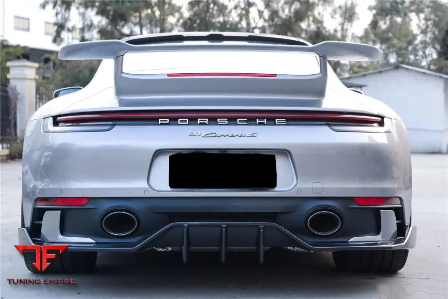 PORSCHE 911 / 992 CARRERA & TARGA SPORT DESIGN BUMPER WP STYLE DRY CARBON FIBER REAR LIP BSD