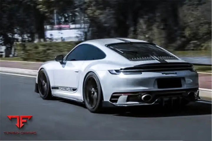 PORSCHE 911 / 992 CARRERA & TARGA SPORT DESIGN BUMPER WP STYLE DRY CARBON FIBER REAR LIP BSD