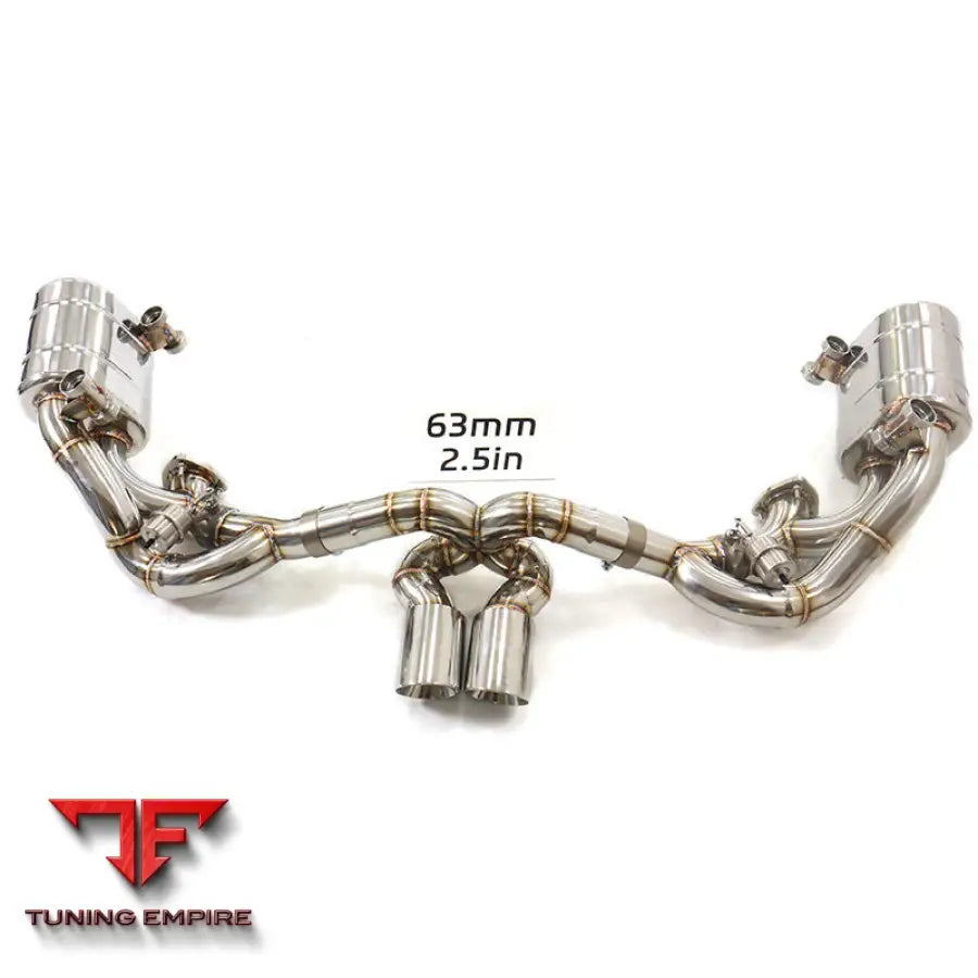 PORSCHE 911 997.2 GT3 VALVETRONIC STAINLESS STEEL CATBACK RAZOR EXHAUST WITH MUFFLER VALVE