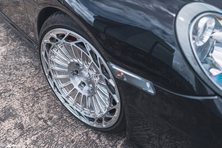 PORSCHE 911 TURBO S 997 on custom forged wheels