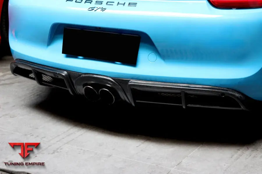 PORSCHE 981 / BOXSTER / CAYMAN GT4 STYLE CARBON FIBER REAR DIFFUSER BSD