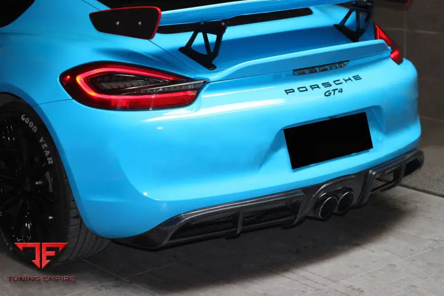 PORSCHE 981 / BOXSTER / CAYMAN GT4 STYLE CARBON FIBER REAR DIFFUSER BSD