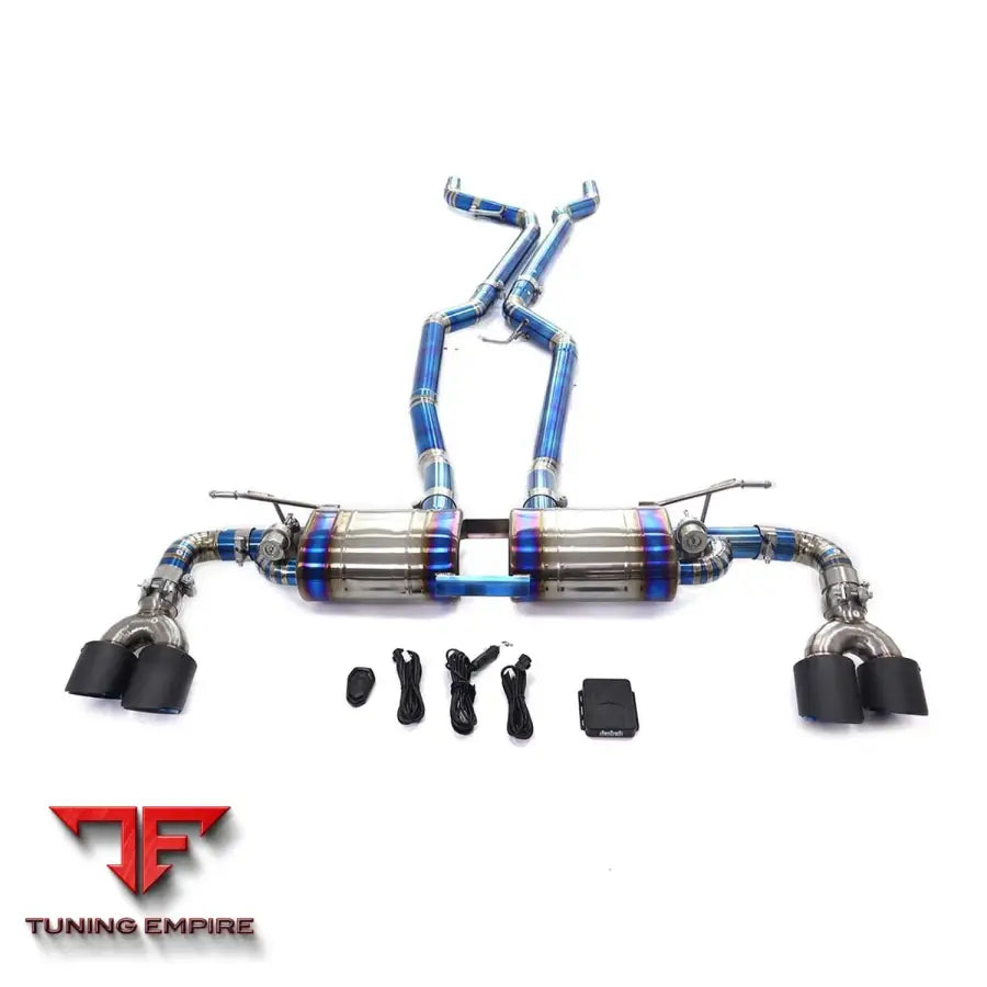PORSCHE CAYENNE 958 TURBO TITANIUM CATBACK RAZOR EXHAUST WITH MUFFLER VALVE
