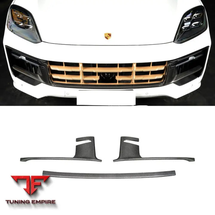 PORSCHE CAYENNE 9Y0.2 SD GTS SPORT CARBON FIBER BUMPER GRILL TRIM AIR INTAKE VENTS