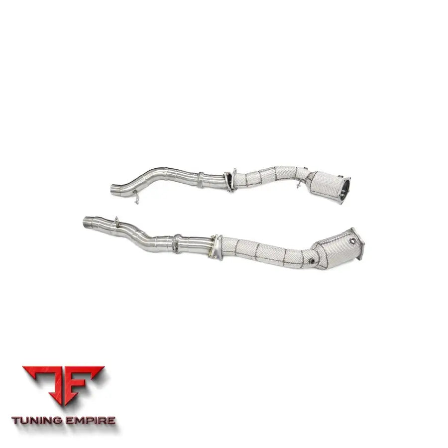 PORSCHE CAYENNE TURBO 958.1 4.8T STAINLESS STEEL RAZOR EXHAUST DOWNPIPE WITH HEAT SHIELD