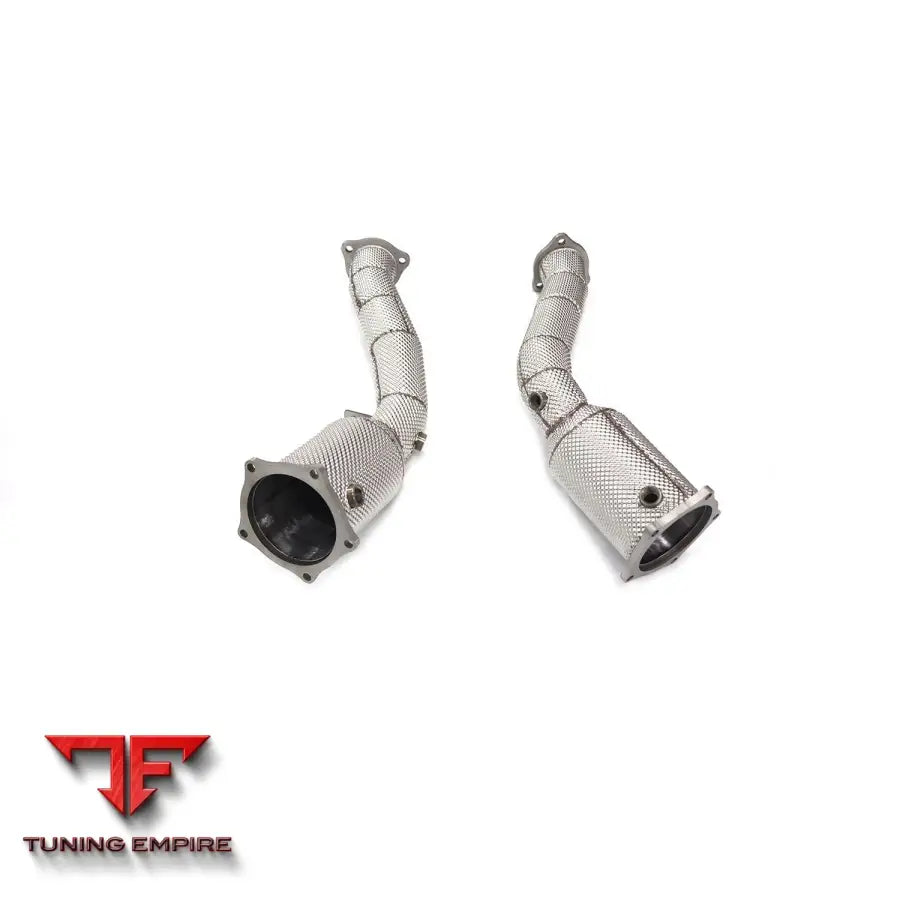 PORSCHE CAYENNE TURBO 958.1 4.8T STAINLESS STEEL RAZOR EXHAUST DOWNPIPE WITH HEAT SHIELD
