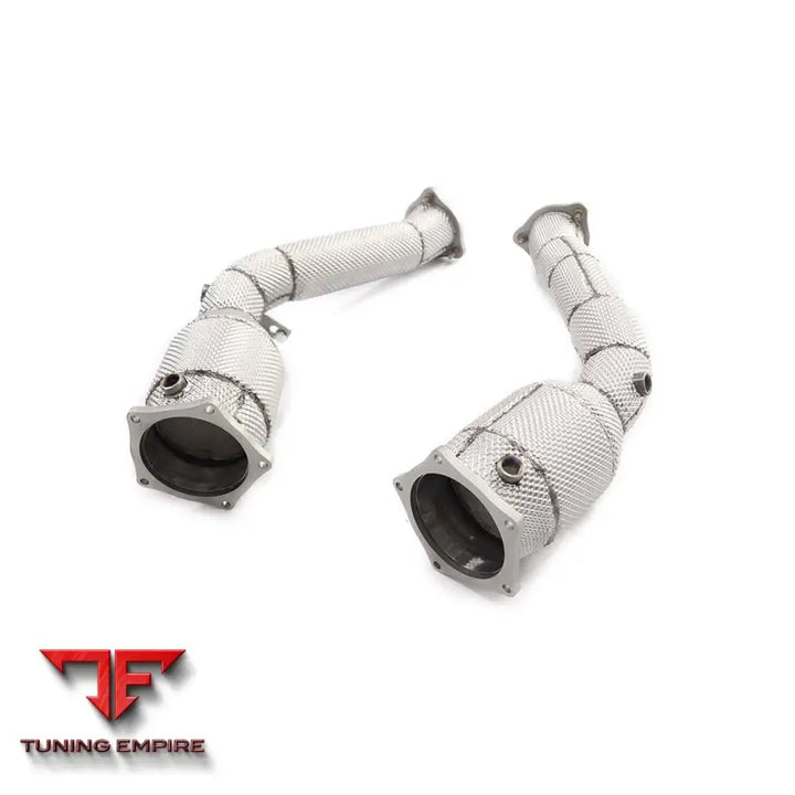 PORSCHE CAYENNE TURBO 958 4.8T STAINLESS STEEL RAZOR EXHAUST DOWNPIPE WITH HEAT SHIELD