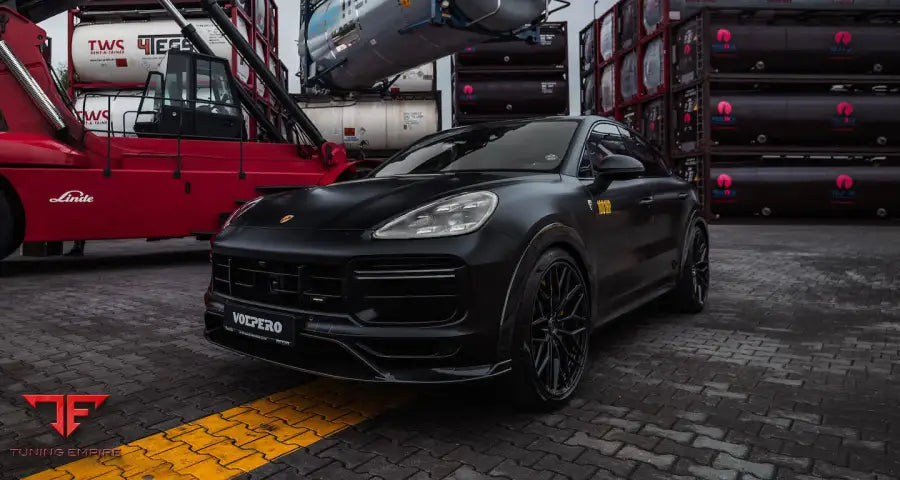 Porsche Cayenne Turbo GT carbon body kit, front three-quarter view