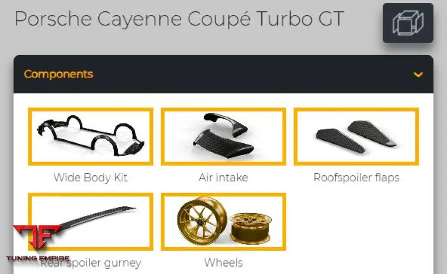 PORSCHE CAYENNE TURBO GT CARBON FIBER PARTS