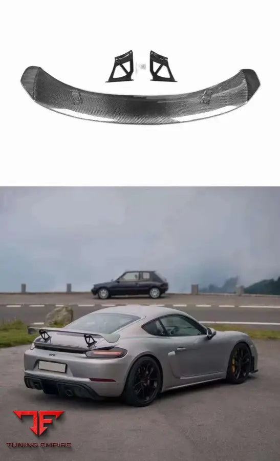 PORSCHE CAYMAN BOXSTER 982 718 2016 + GT4 DRY CARBON REAR SPOILER