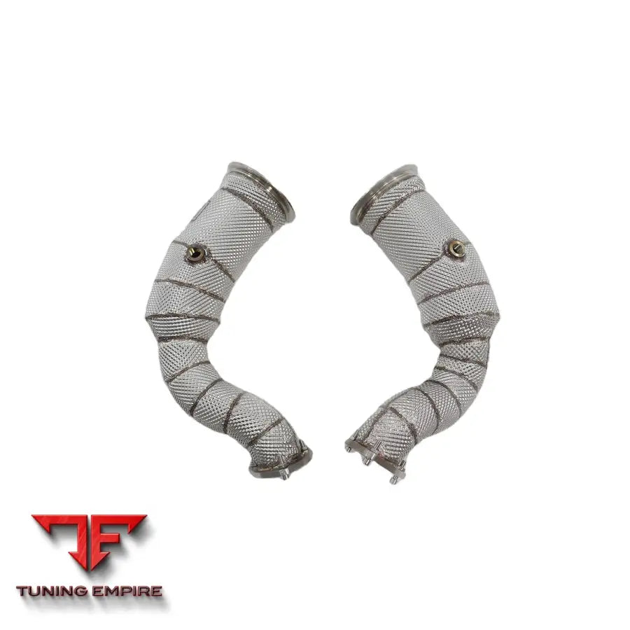 PORSCHE E3 9Y0 CAYENNE TURBO/S/GTS 4.0T V8 STAINLESS STEEL RAZOR EXHAUST DOWNPIPE WITH HEAT SHIELD
