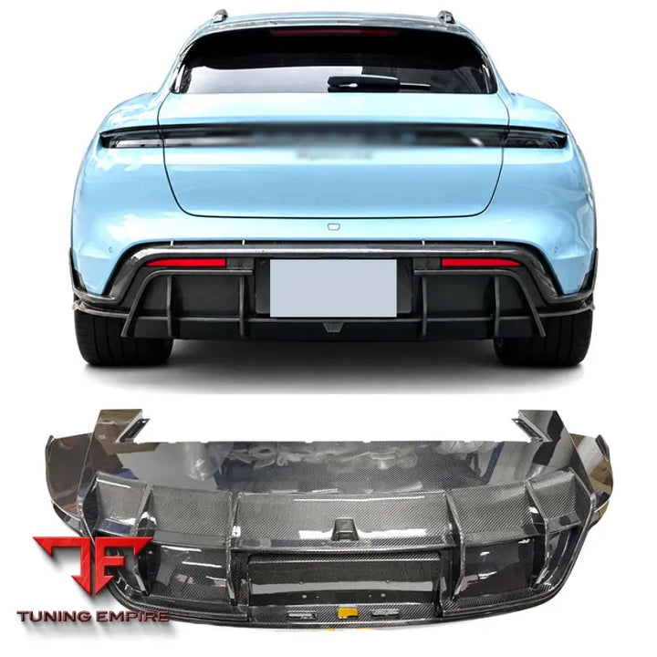 PORSCHE TAYCAN 4S TURBO CARBON FIBER REAR BUMPER LIP