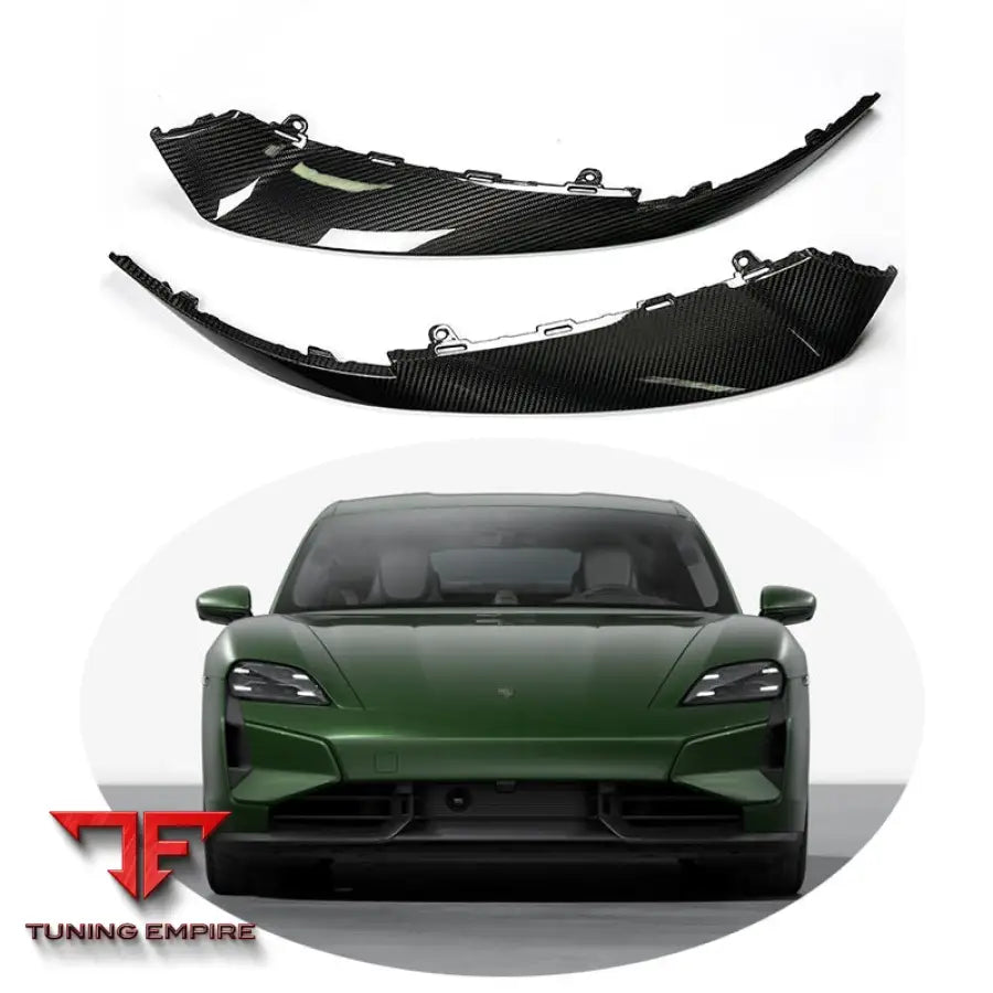 PORSCHE TAYCAN SPORT TURBO S CARBON FIBER FRONT BUMPER LIP