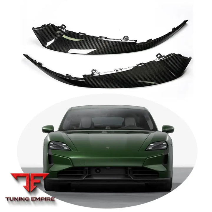 PORSCHE TAYCAN SPORT TURBO S CARBON FIBER FRONT BUMPER LIP