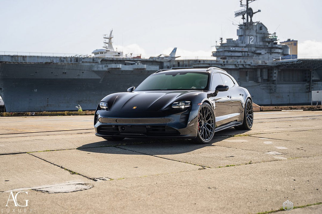 Porsche Taycan Sport Turismo on custom forged wheels