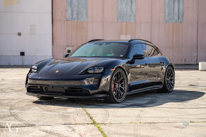 Porsche Taycan Sport Turismo on custom forged wheels