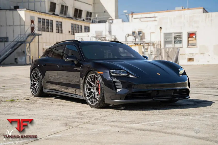 Porsche Taycan Sport Turismo on custom forged wheels
