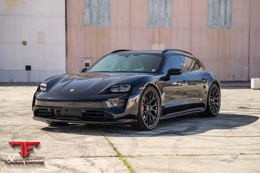Porsche Taycan Sport Turismo on custom forged wheels