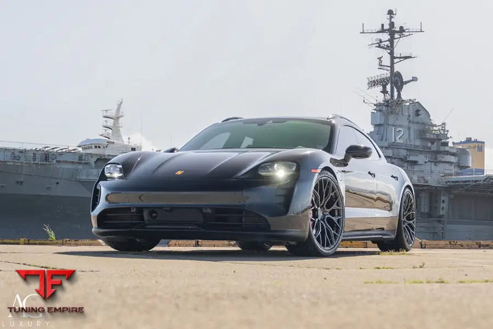 Porsche Taycan Sport Turismo on custom forged wheels