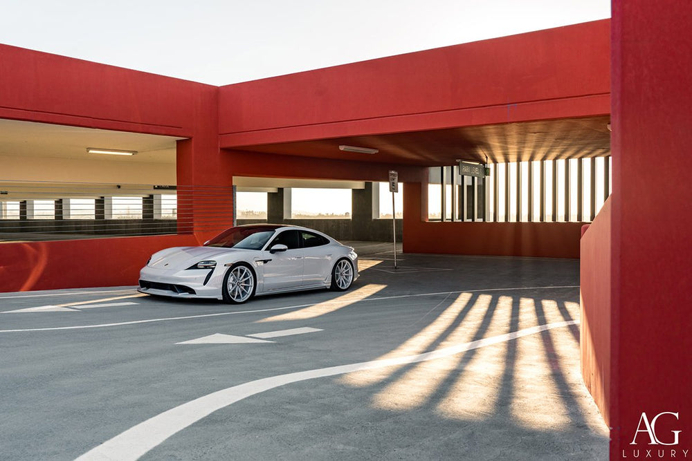 Porsche Taycan Techart on custom forged wheels