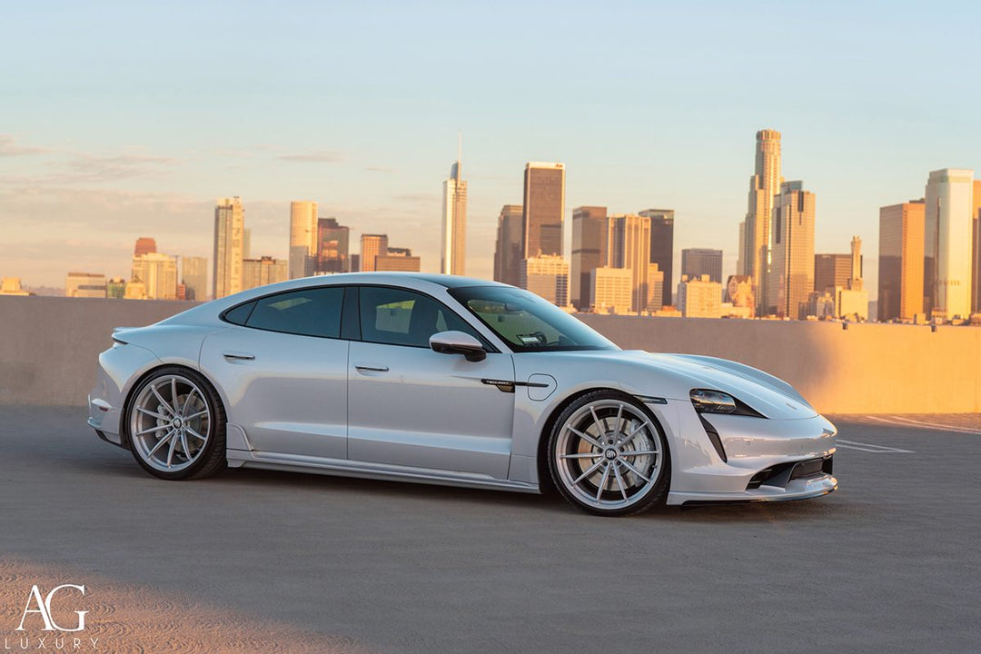 Porsche Taycan Techart on custom forged wheels