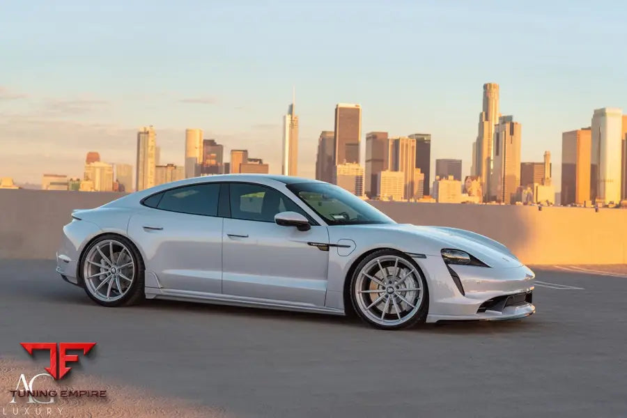 Porsche Taycan Techart on custom forged wheels