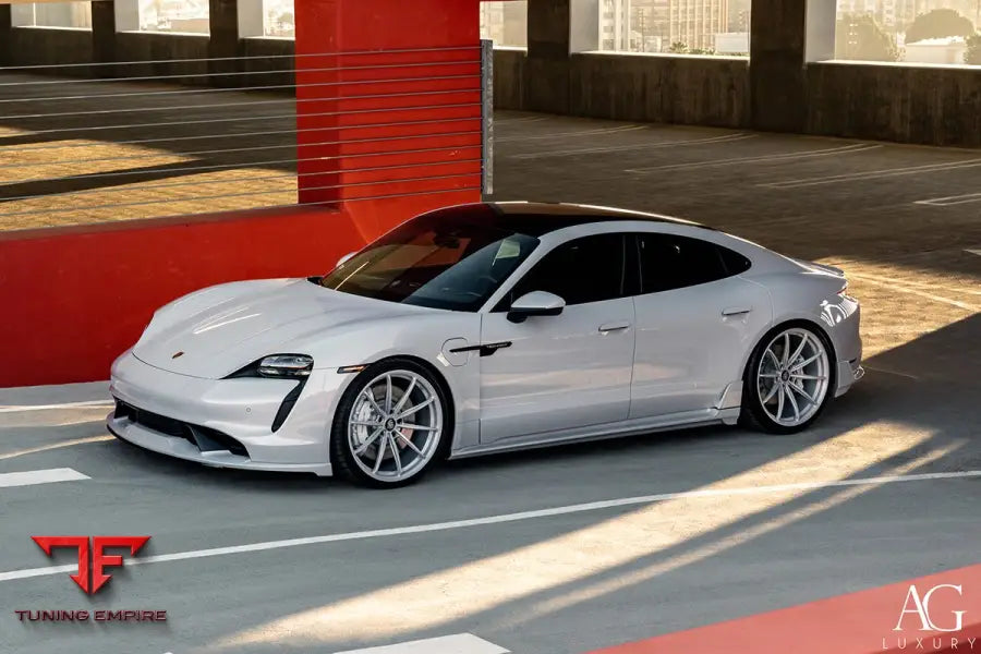 Porsche Taycan Techart on custom forged wheels