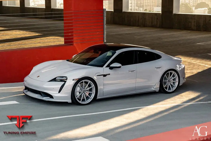 Porsche Taycan Techart on custom forged wheels