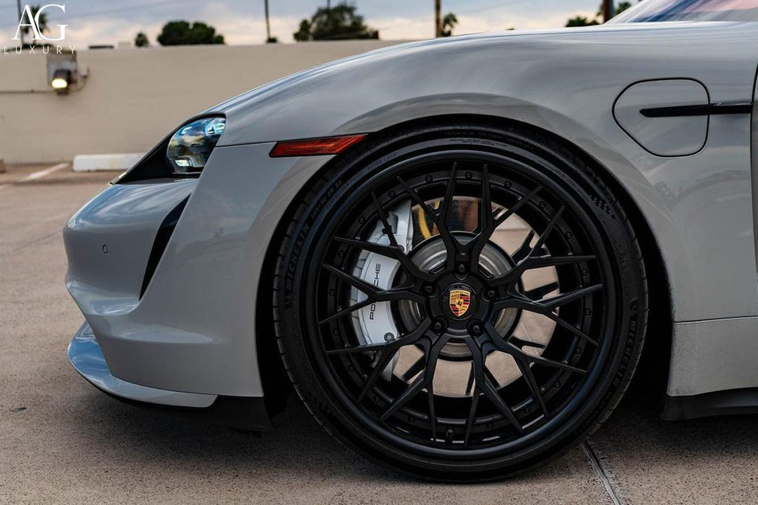 Porsche Taycan Turbo on custom forged wheels
