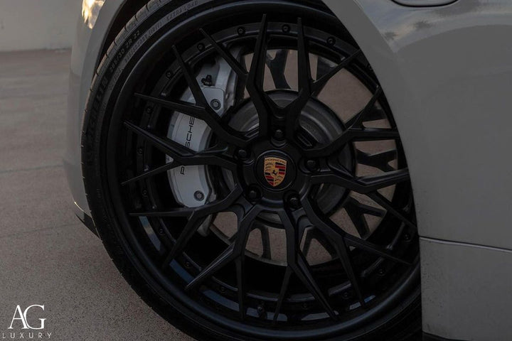 Porsche Taycan Turbo on custom forged wheels