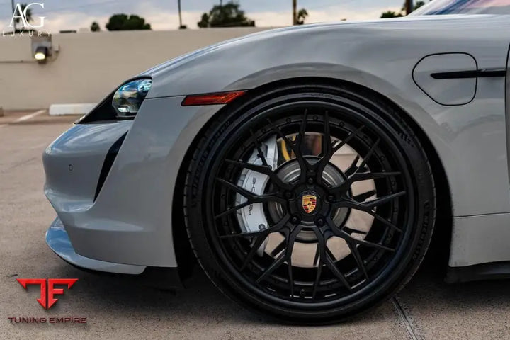 Porsche Taycan Turbo on custom forged wheels