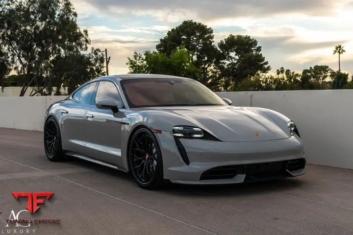 Porsche Taycan Turbo on custom forged wheels