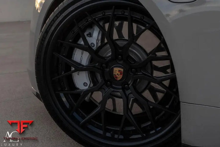 Porsche Taycan Turbo on custom forged wheels