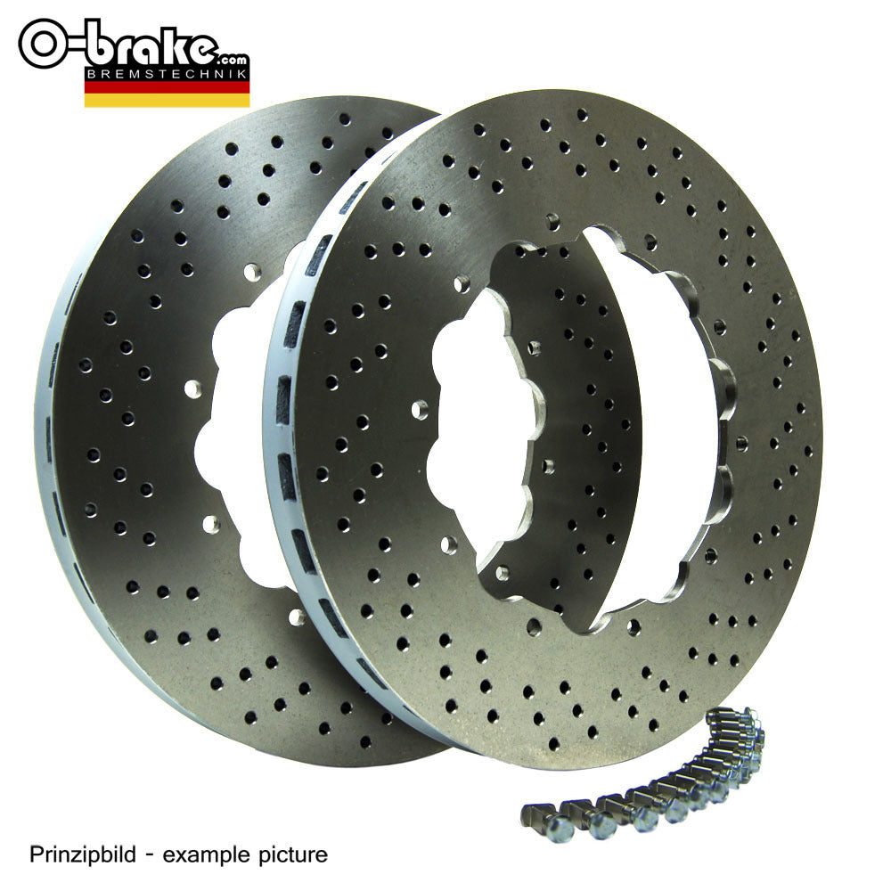 O-BRAKE MERCEDES-BENZ S 65 AMG COUPE 6,0 - W/V 217 HTCIC SPORT BRAKE KIT DRILLED - FRONT (FACTORY STEEL DISCS)
