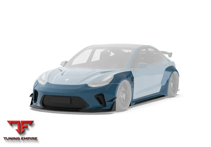 ROBOT Tesla Model 3 2017-2023 ’HACKER’ Widebody FRP & Partial Carbon Full Kit - Full Body Kits