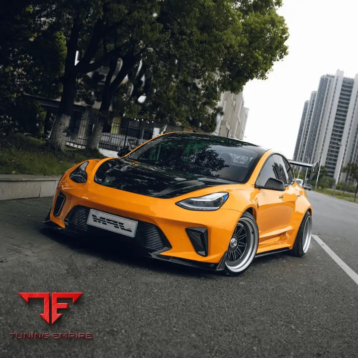 ROBOT Tesla Model 3 2017-2023 ’HACKER’ Widebody FRP & Partial Carbon Full Kit - Full Body Kits