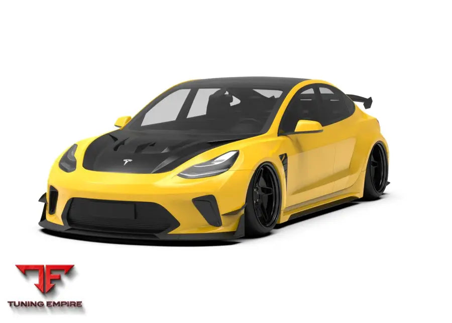 ROBOT Tesla Model 3 2017-2023 ’HACKER’ Widebody FRP & Partial Carbon Full Kit - Full Body Kits