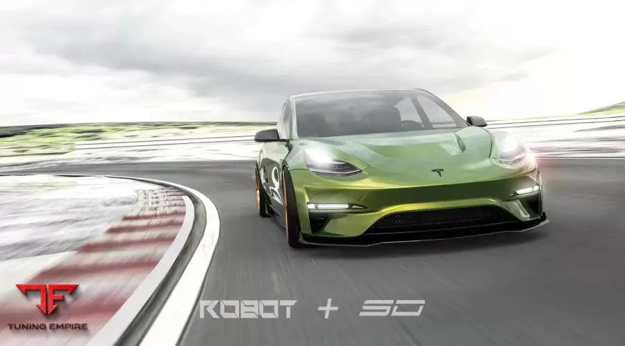ROBOT Tesla Model 3 ’Crypton’ Front Bumper & Front Lip - Front Bumpers & Splitters