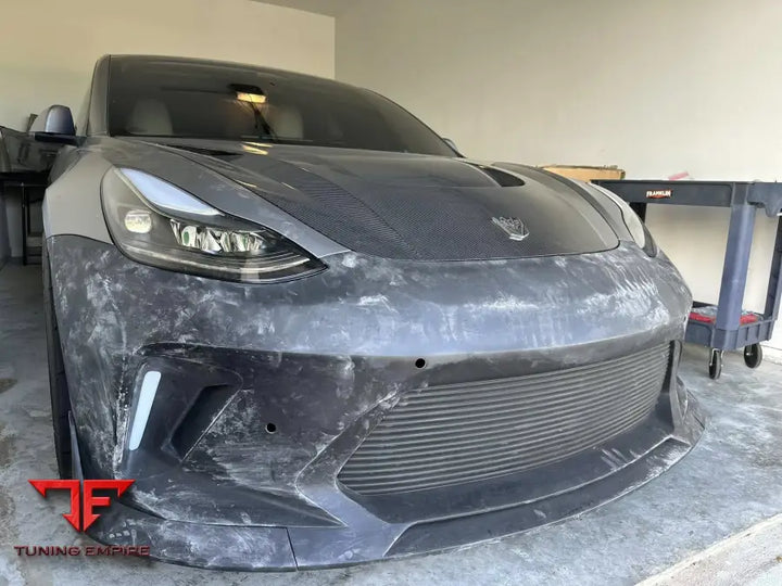 ROBOT Tesla Model 3 ’HACKER’ Front Bumper & Front Lip (2017–2023 pre-facelift) - Front Bumpers & Splitters