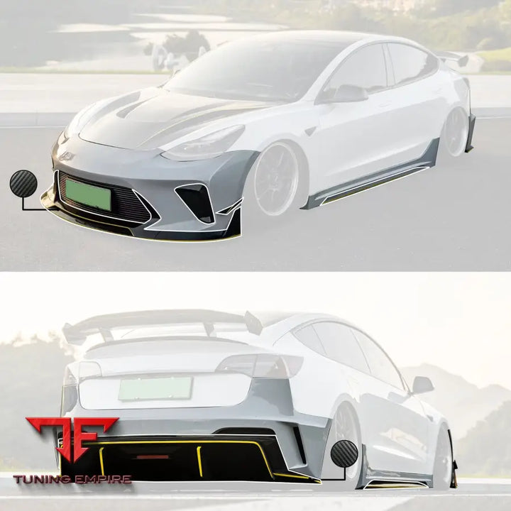 ROBOT Tesla Model 3 ’HACKER’ Narrowbody FRP Complete Body Kit - Full Body Kits
