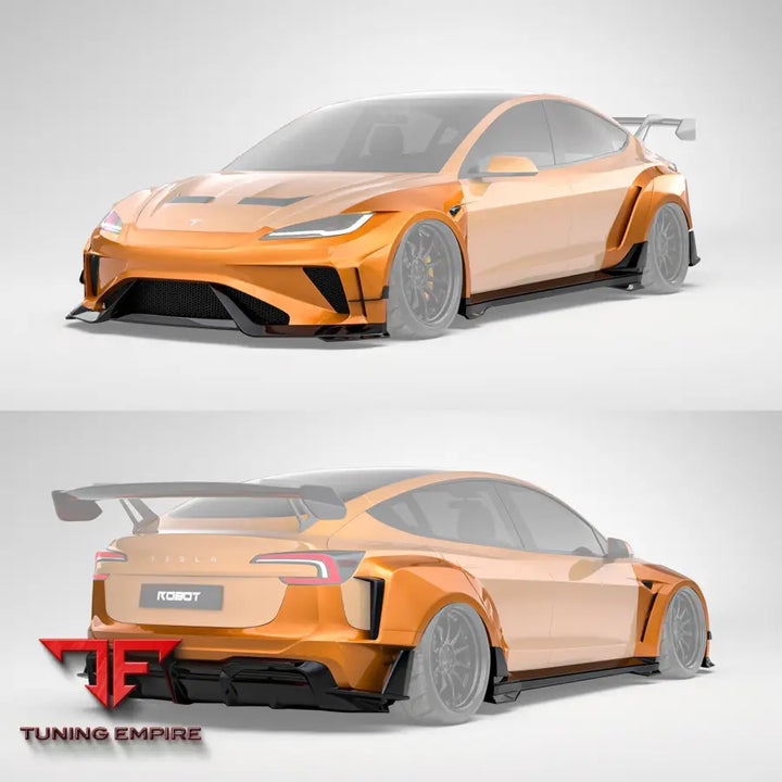 ROBOT Tesla Model 3 Highland 2024+ ’HACKER’ Widebody FRP & Partial Carbon Full Kit - Full Body Kits