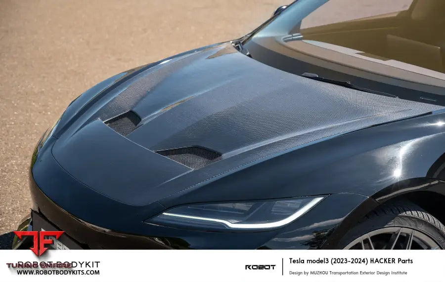 ROBOT Tesla Model 3 Highland ’HACKER’ Hood / Bonnet - Bonnets & Hoods