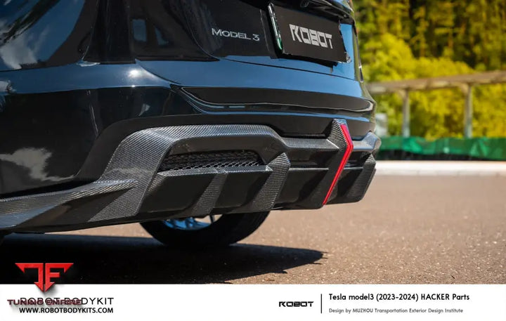 ROBOT Tesla Model 3 Highland ’HACKER’ Rear Bumper & Diffuser - Rear Bumpers & Diffusers