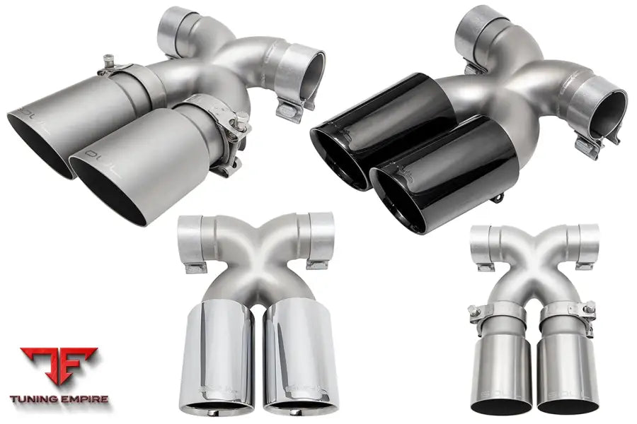 SOUL Porsche 981 bolt-on X-pipe with tips