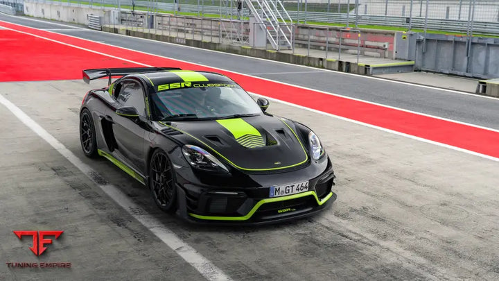 SSR PERFORMANCE CFRP Rear Wing with Integrated Gurney Porsche 718 Cayman GT4 RS
