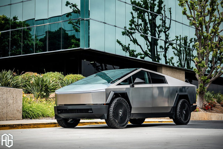 Tesla Cybertruck on custom forged wheels