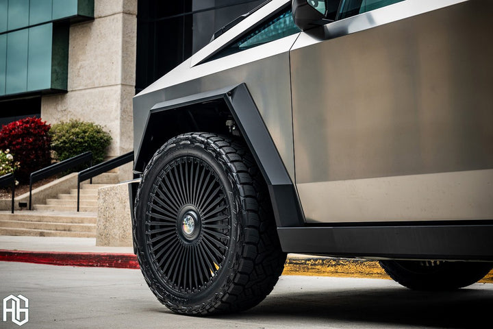Tesla Cybertruck on custom forged wheels